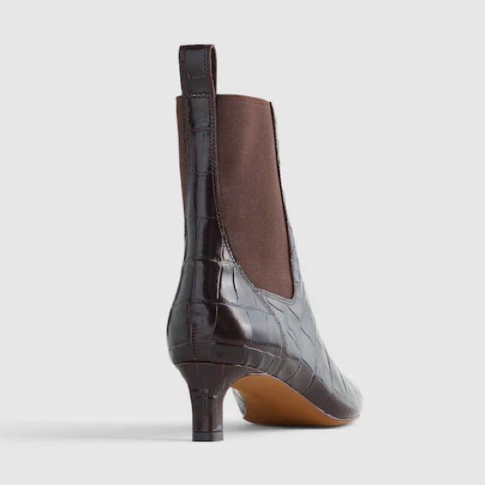 Madewell The Dimes Chelsea Boot in Brown Croc Embossed Leather Size 10 NWOB - Picture 11 of 11
